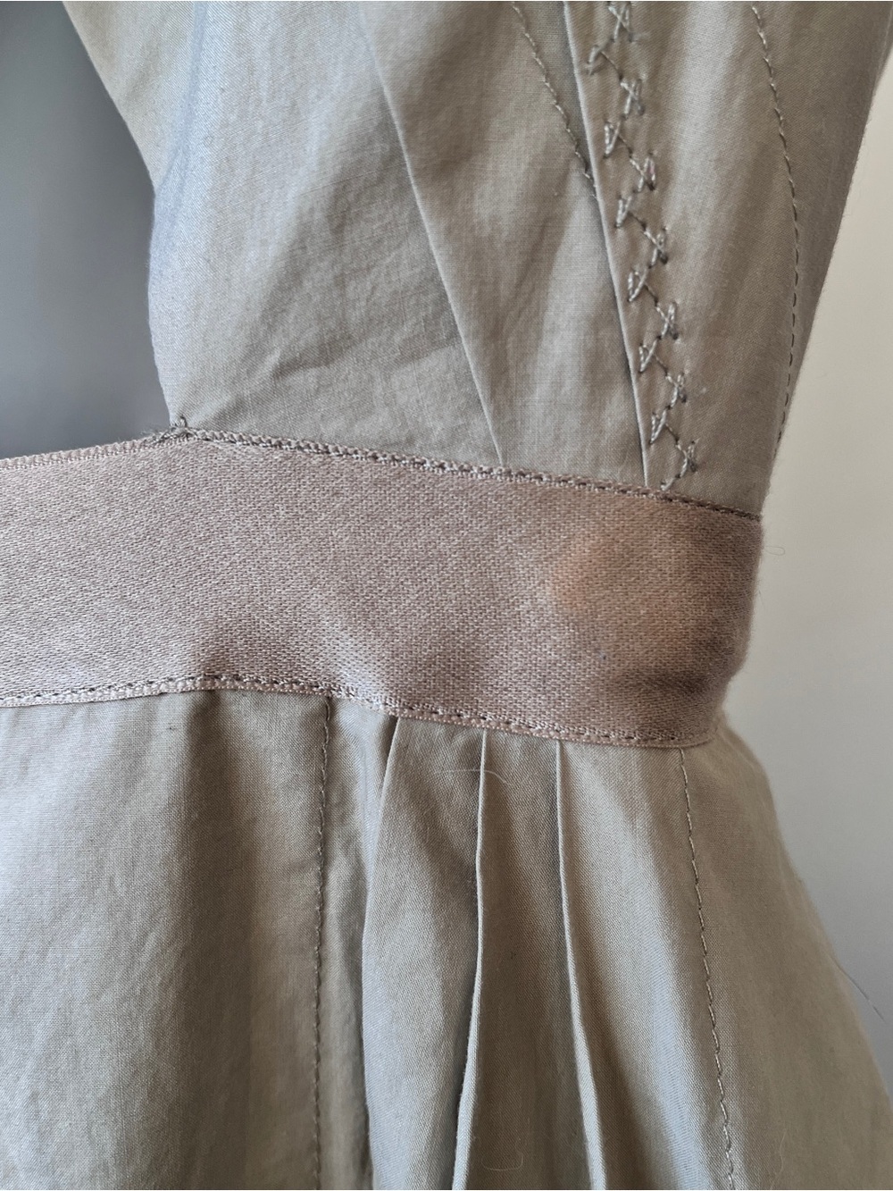 Sportmax Defilé Max Mara RTW Collection Olive Green Tan Sleeveless Dress Sz S - Picture 8 of 12